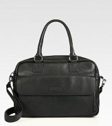 Top-zip brief is crafted from super-soft drum dyed leather with signature lining, destined to be a long-lasting addition to your work wardrobe.Zip closureDouble top handlesAdjustable shoulder strapExterior flap pocketInterior slip pocketCotton twill/leather liningLeather16W x 11H x 4DImported