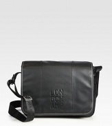 Small messenger style crafted in fine leather with a full flap closure.Flap closureAdjustable shoulder strapInterior zip pocketFully linedLeather14W x 10H x 4DImported
