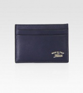Leather card case with Made in Italy by Gucci script gold engraving. Five card slots4W x 2.8HMade in Italy