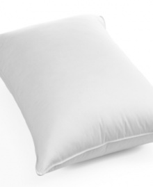 Rest and relaxation. This Martha Stewart Collection pillow features plush hypoallergenic down fill and a soft and smooth 300-thread count cotton sateen cover for comfortable night's sleep. The combination of down and polyester fill allows for lasting loft and adjustability. Rest and relaxation. This Martha Stewart Collection pillow features plush hypoallergenic down fill and a soft and smooth 300-thread count cotton sateen cover for comfortable night's sleep. The combination of down and polyester fill allows for lasting loft and adjustability.