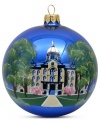 Spring comes early to campus in this hand-painted Christmas ornament, which shines in Notre Dame blue. A smart gift for students past and present.