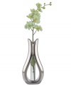 Celebrate nature with Nambe. Sculpted in lustrous, fluid metal, the Tulip bud vase transforms a stem of silk orchids – or your favorite fresh flowers – into modern art. A beautiful bridal shower or birthday gift!