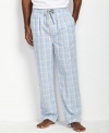 Big plaid adds a fresh new look to your everyday sleep-style. These light weight comfortable pants are perfect for around-the-house lounging.