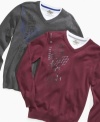 Fight off the chill of a cool autumn day in these warm v-neck sweaters from Epic Threads, perfect layering.