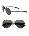 Exceptional style and craftsmanship, rendered in sleek metal. Available in black frames with green lenses.Metal100% UV ProtectionMade in Italy