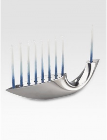 Signed by artist Todd Meyers. Brighten the season with this gleaming metal alloy menorah.Hand-crafted4H X 15½WImported Signed by artist Todd Meyers. Brighten the season with this gleaming metal alloy menorah.Hand-crafted4H X 15½WImported
