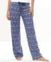 Embrace the fun print of Nautica's Drawstring Knit pajama pants. This super soft cotton pair features an elastic waistband with a cute ribbon drawstring.