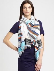 This ingenious design, in whisper-weight gauze, has a unique center slit that, once placed over-the-head and on-the-shoulders, drapes softly yet never slides off or slips away, no matter the breeze.85% cotton/15% acrylicAbout 75 X 24 with a 24 neck openingDry cleanImported This ingenious design, in whisper-weight gauze, has a unique center slit that, once placed over-the-head and on-the-shoulders, drapes softly yet never slides off or slips away, no matter the breeze.85% cotton/15% acrylicAbout 75 X 24 with a 24 neck openingDry cleanImported