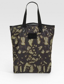 A sleek and colorful tote ready to travel in packable nylon.Top handlesOpen topPolyester12¾W X 18¾H X 3¾DImported A sleek and colorful tote ready to travel in packable nylon.Top handlesOpen topPolyester12¾W X 18¾H X 3¾DImported