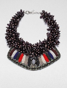 Colorful glass beading defines this glamorous statement piece.Glass beadsBrass hardwareDrop, about 8Made in Italy of imported fabric Colorful glass beading defines this glamorous statement piece.Glass beadsBrass hardwareDrop, about 8Made in Italy of imported fabric