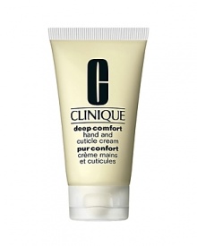 Treat hands to 12-hour hydration and soothing comfort. Rich, restorative cream strengthens skin's moisture barrier against environmental stressors. Even boosts skin's ability to retain moisture, so hands look and feel smoother. Conditions cuticles and nails. Use daily, as needed. Oil-free formula absorbs quickly. 2.6 oz. Treat hands to 12-hour hydration and soothing comfort. Rich, restorative cream strengthens skin's moisture barrier against environmental stressors. Even boosts skin's ability to retain moisture, so hands look and feel smoother. Conditions cuticles and nails. Use daily, as needed. Oil-free formula absorbs quickly. 2.6 oz.