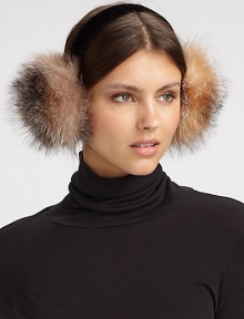 EXCLUSIVELY SAKS. Elegance meets warmth in this exquisite essential. Velvet band Genuine fox fur origin: Finland One size fits most Made in USA EXCLUSIVELY SAKS. Elegance meets warmth in this exquisite essential. Velvet band Genuine fox fur origin: Finland One size fits most Made in USA