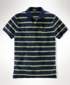 Rendered in ultra-breathable cotton mesh, a classic-fitting polo channels preppy style with a sleek striped pattern.