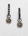 From the Zasha Collection. Unique grey diamonds add sparkle to this 14k gold and blackened sterling silver design. Grey diamonds, .06 tcw14k goldBlackened sterling silverSize, about .47Hoop baleImported Please note: Earrings sold separately.