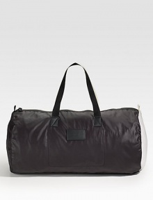 An essential carry-all fit for the gym or an overnight jaunt in lightweight, easily packable polyester. Zip closureLeather logo patchTop handlesInterior pocket18W x 12¼H x 4DImported An essential carry-all fit for the gym or an overnight jaunt in lightweight, easily packable polyester. Zip closureLeather logo patchTop handlesInterior pocket18W x 12¼H x 4DImported