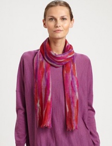 A luxurious combination of silk and wool adds unbelievable softness to this colorful scarf. About 15 X 70Silk/WoolDry cleanImported A luxurious combination of silk and wool adds unbelievable softness to this colorful scarf. About 15 X 70Silk/WoolDry cleanImported