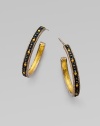 From the Capitone Collection. Contrasting hues of yellow gold create a rich look.24k yellow gold 4k yellow gold length, about 1 Post back Imported