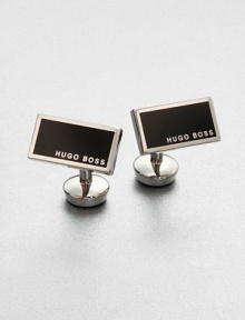 Classic, rectangular shaped cuff links with a solid enamel inlay, complete with signature logo detail for a sophisticated, finishing touch.Brass/enamel½ x ¼Imported Classic, rectangular shaped cuff links with a solid enamel inlay, complete with signature logo detail for a sophisticated, finishing touch.Brass/enamel½ x ¼Imported
