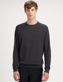 A modern must-have in soft merino wool with a textural popcorn knit and fitted ribbed details.Ribbed crewneckLong sleeves with ribbed cuffsRibbed hemMerino woolHand wash or dry cleanImported