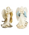 Unite the angels of hope and peace in your own home. Exquisitely crafted with flowing robes of creamy fine china and 24-karat gold accents, these nativity figurines inspire good will and serenity throughout the year. Angel of Peace shown left.