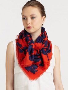 Rendered in ultra-soft, lightweight wool with a bold floral print and eyelash fringe.WoolAbout 43 X 63Dry cleanImported Rendered in ultra-soft, lightweight wool with a bold floral print and eyelash fringe.WoolAbout 43 X 63Dry cleanImported
