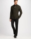 The elegance of classic cables, in purwe wool with ribbed collar and placket.Stand collar Narrow notched lapels Button placket Ribbed patch pockets Wool Dry clean Imported