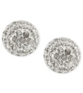 Burst through the night with this set of stud earrings from Anne Klein. Crafted from silver-tone mixed metal, the pair's shimmering glass stones add a touch of luster. Approximate diameter: 1/4 inch.