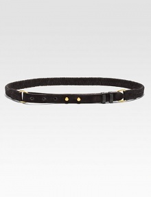 A classic leather style with goldtone stud closure and a fishtail-like braid.Width, about .75LeatherImported A classic leather style with goldtone stud closure and a fishtail-like braid.Width, about .75LeatherImported