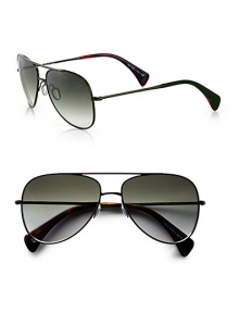 Double-bridge design handcrafted of lightweight metal in a classic aviator shape. Available in moss frames with oliver gradient lenses.Metal100% UV ProtectionImported Double-bridge design handcrafted of lightweight metal in a classic aviator shape. Available in moss frames with oliver gradient lenses.Metal100% UV ProtectionImported