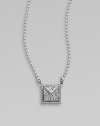 Add a little sparkle with this brilliant pavé rhinestone pendant on a ball link chain. RhinestonesSilvertone brassLength, about 16Pendant size, about ½ Toggle closureImported 