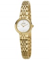 With golden rays that shine like the sun, this Eco-Drive watch from Citizen is a stunning addition to evening attire.