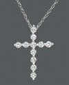 Give the ultimate gift of faith, with some serious sparkle. This cross pendant features certified near colorless round-cut diamond (1/2 ct. t.w.) in a shining 14k white gold setting. Approximate length: 18 inches. Approximate drop: 3/4 inch.