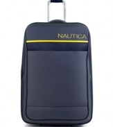 Headed straight for adventure! A lightweight, yet incredibly durable, design is built to rise above the wear & tear of travel and keep to course on two smooth-rolling wheels. Say bon voyage to disorder and chaos with an expandable main compartment that features a built-in organizer bag, three organizational pockets and valet straps. 10-year warranty.