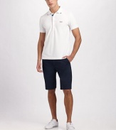 The perfect look for the perfect weekend, handsomely crafted with a super-smooth hand in a stretch jersey knit. Four-button placket Embroidered logo 56% cotton/39% polyester/5% elastane Machine wash Imported 