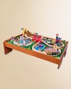 The young conductors in your life have an entire busy community at their fingertips! This detailed train set will provide kids with hours of imaginative play while the table helps keep playtime off the floor and closer to eye level. Large enough that multiple children can play at once.