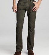 Reinvigorate your denim wardrobe with some color, like the understated wash of these top-level jeans from John Varvatos Star USA, slim and straight for a polished look that's perfect any time of day or night.