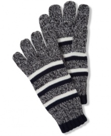 Warm up those hands in style with these American Rag striped gloves.