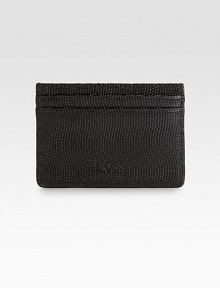 Handsome cardholder crafted of printed calfskin and lamb leather.ID window4 outside pockets1 inside pocket4 X 2½Imported Handsome cardholder crafted of printed calfskin and lamb leather.ID window4 outside pockets1 inside pocket4 X 2½Imported