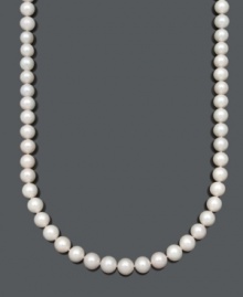 A simple strand of pearls exudes effortless elegance. Belle de Mer necklace features AA+ cultured freshwater pearls (11-12 mm) with a 14k gold clasp. Approximate length: 22 inches. A simple strand of pearls exudes effortless elegance. Belle de Mer necklace features AA+ cultured freshwater pearls (11-12 mm) with a 14k gold clasp. Approximate length: 22 inches.