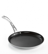 Do a little France! An iconic treat from the city of dreams, the crepe embodies the rich sweetness & airy lightness that you and your guests will love at a weekend brunch. This professional stainless steel pan is the perfect prep star for the job, too, with a tri-ply construction that heats up quickly and evenly, a nonstick finish that releases fast and a dishwasher-safe design that makes mess a no-brainer. Lifetime warranty.