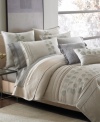 Accent your bedding with low-key style of Platinum Zen sham featuring pick stitch details and a soft natural hue.