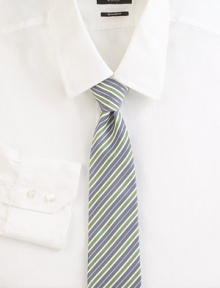 Fresh and sophisticated thick-and-thin stripes on pure Italian silk.SilkDry cleanMade in Italy Fresh and sophisticated thick-and-thin stripes on pure Italian silk.SilkDry cleanMade in Italy