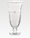 A few languid stems of your most perfect blooms will compliment the diaphanous beauty of this graceful vase that boasts a cascade of optic glass atop an elegant foot.Lead-free glassDishwasher safe, gentle cycle1.25 quart capacity5 X 9.5Imported