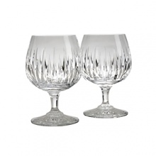 Roundly respected for its history of craftsmanship, Reed & Barton preserves its old-world heritage with sparkling designs that glimpse the future, as with the brilliantly contemporary cutting on these shimmering brandy glasses. Roundly respected for its history of craftsmanship, Reed & Barton preserves its old-world heritage with sparkling designs that glimpse the future, as with the brilliantly contemporary cutting on these shimmering brandy glasses.