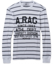 This horizontal stripe shirt from American Rag gives you great style from left to right. This horizontal stripe shirt from American Rag gives you great style from left to right.