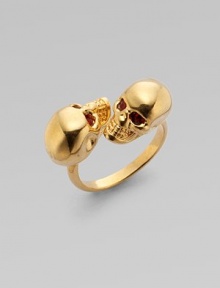 This Swarovski crystal accented design features two goldtone skulls. Goldtone brassSwarovski crystalsMade in Italy This Swarovski crystal accented design features two goldtone skulls. Goldtone brassSwarovski crystalsMade in Italy