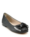 The perfect shoe for dressier days and nights, these luxe Steve Madden flats sparkle with a rhinestone studded bow at the toe.