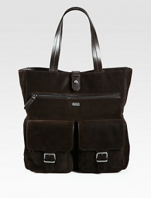 You'll get carried away by the style and versatility of this roomy shopper tote rendered from split suede with a corduroy embossed print, leather trim and an array of pockets and compartments for added storage.Magnetic closureDouble top handlesExterior zip, flap pocketsInterior zip pocketLogo cotton liningSuede15W x 16H x 4DImported You'll get carried away by the style and versatility of this roomy shopper tote rendered from split suede with a corduroy embossed print, leather trim and an array of pockets and compartments for added storage.Magnetic closureDouble top handlesExterior zip, flap pocketsInterior zip pocketLogo cotton liningSuede15W x 16H x 4DImported