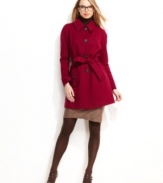 Polish your fall look with Anne Klein petite belted trench coat. Wool-blend fabric gives this timeless piece plenty of warmth.
