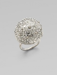 From the Miss Havisham Collection. A gleaming sphere of polished rhodium plate, set on a simple band and encrusted with tonal Swarovski crystals for endless sparkle.CrystalRhodium platedDiameter, about 1Imported From the Miss Havisham Collection. A gleaming sphere of polished rhodium plate, set on a simple band and encrusted with tonal Swarovski crystals for endless sparkle.CrystalRhodium platedDiameter, about 1Imported